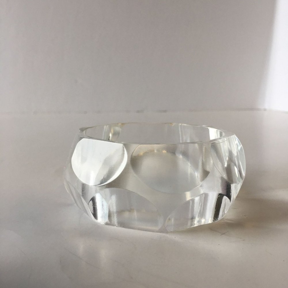Clear Plastic Bangle Acrylic Translucent Bracelet… - image 5
